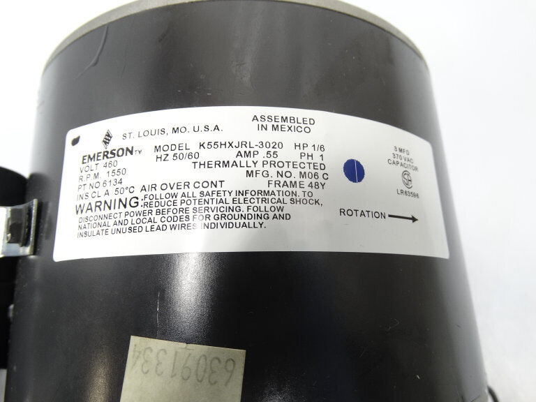 EMERSON K55HXJRL-3020 MOTOR - High Performance Motor with 200W Maximum Power - EMERSON