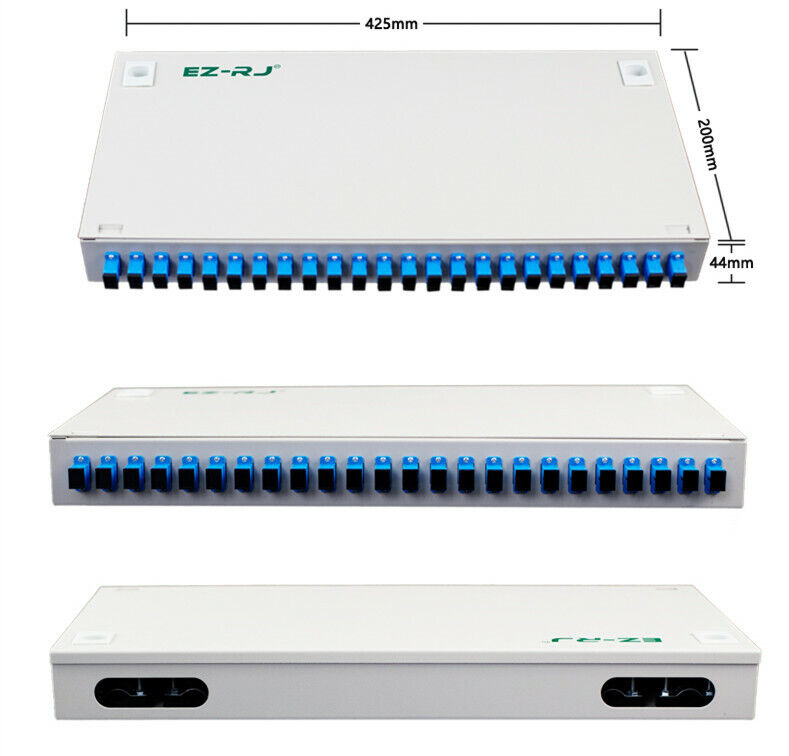 new 24-port SC rack-mounted fiber optic terminal box flange+pigtail Thicken 1.0MM