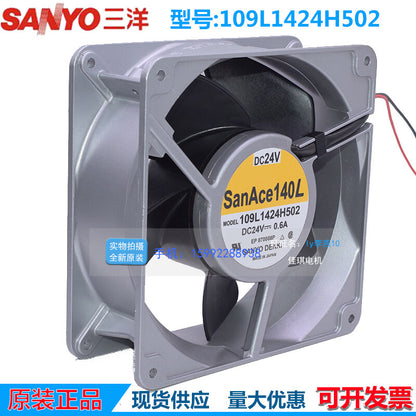 new 109L1424H502 for SANYO DC24V 0.6A 140*140*50mm Aluminum Axial Cooling Fan 2-wire