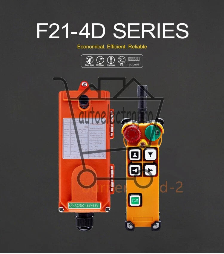 Industrial wireless 4 Channels 2 Speed Remote Control F21-4D Winch Hoist Crane ~