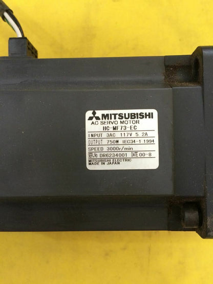 Used Mitsubishi servo motor HC-MF73-EC tested and in good condition - MITSUBISHI
