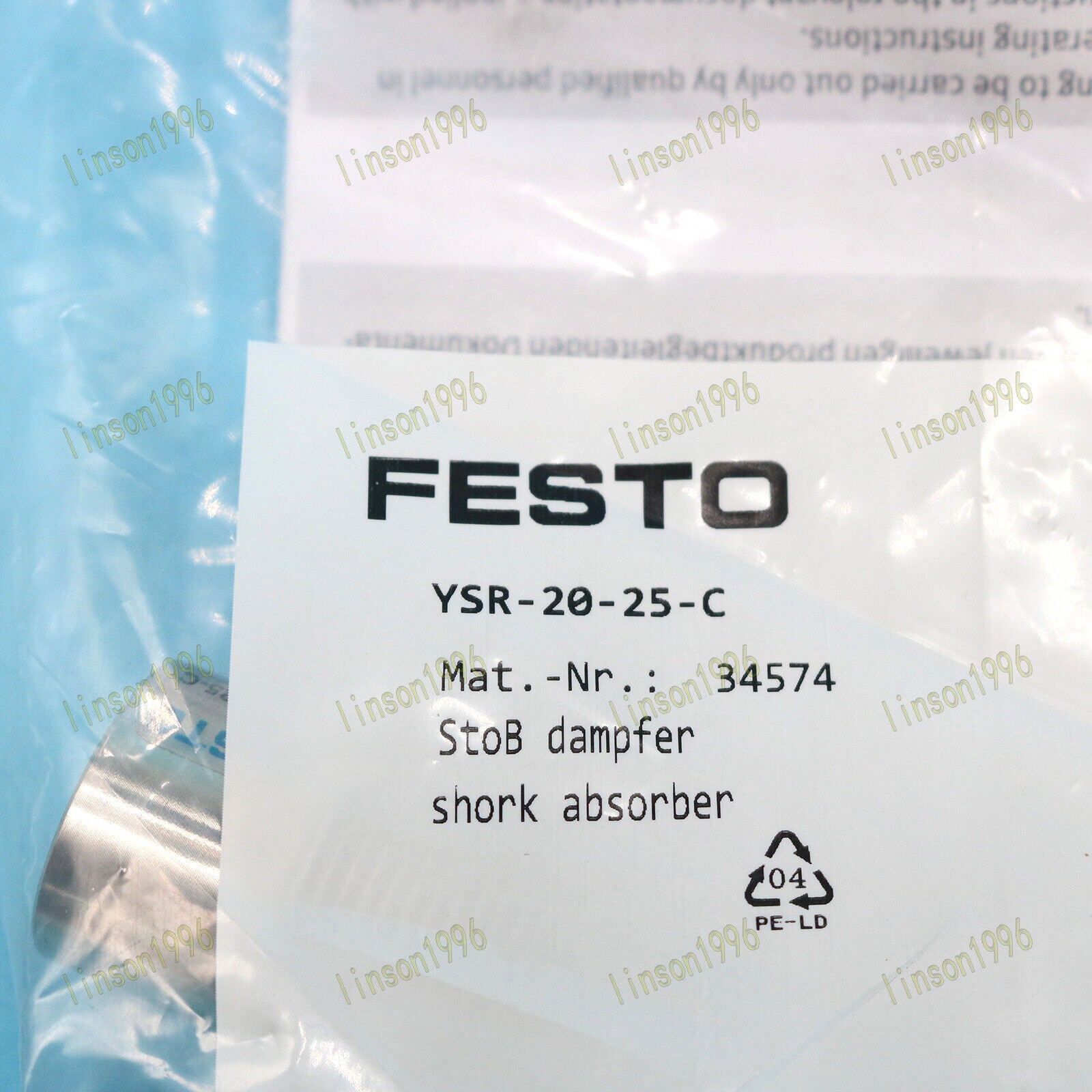 Festo Shock Absorber YSR-20-25-C 34574 Fast – Fast Acting Shock Absorber - FESTO