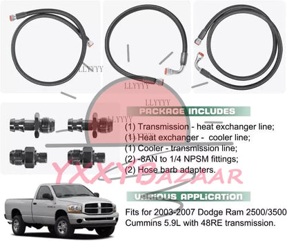 Cummin 5.9L 48RE Transmissions Cooler Hoses Kit For 2003-07 Dodge Ram 2500 3500