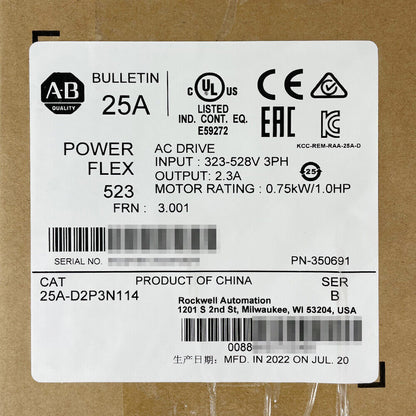 Allen-Bradley 25A-D2P3N114 - Industrial Equipment - ALLEN-BRADLEY