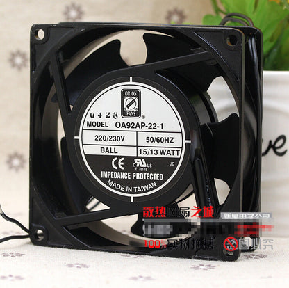 1pcs  ORION OA92AP-22-1 9225 9CM 220V 15/13w AC Aluminum Cooling Fan