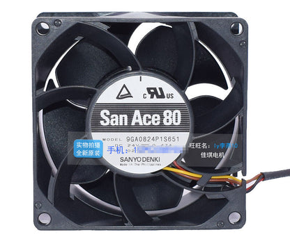 1pcs Sanyo 9GA0824P1S651 8038 24V 0.47A inverter cooling fan