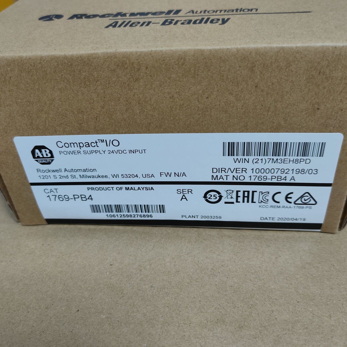 Allen-Bradley 1769-PB4 CompactLogix Power Supply 1769PB4 New Factory Sealed - ALLEN-BRADLEY