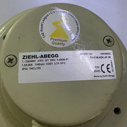 ZIEHL-ABEGG RH40M-4DK.4F.1R Centrifugal Fan - ZIEHL-ABEGG