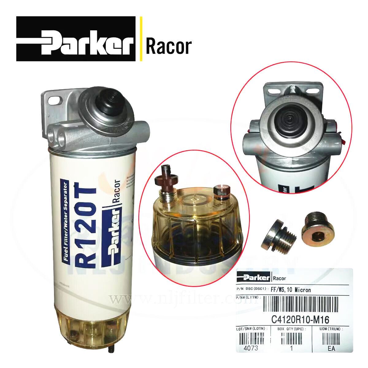 new 1pcs Parker Racor C4120R10-M16 Fuel Filter/Water Separator Filter