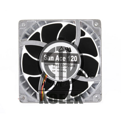 1PC Sanyo Denki San Ace 9SG1224P1G01 Cooling Fan 24VDC 2A Aluminum Frame 4Pin