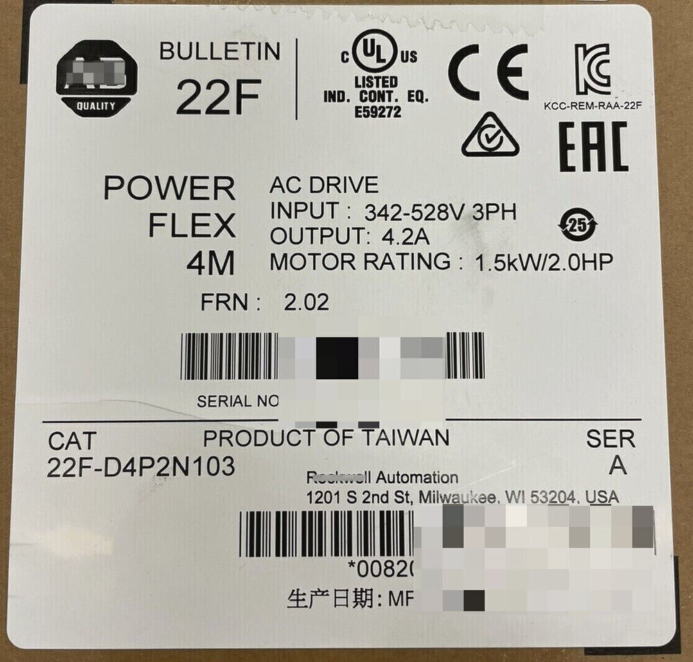 22F-D4P2N103 PowerFlex 4M 1.5kW AC Drive - NULL