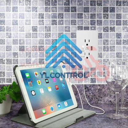 Dual USB Wall Outlet Charger Port Socket with 15A Electrical Receptacles Home US