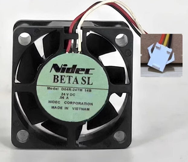 Nidec D04R-24TM 14B DC24V 0.06A 3-Wire Silent Cooling FanNidec D04R-24TM 14B DC2