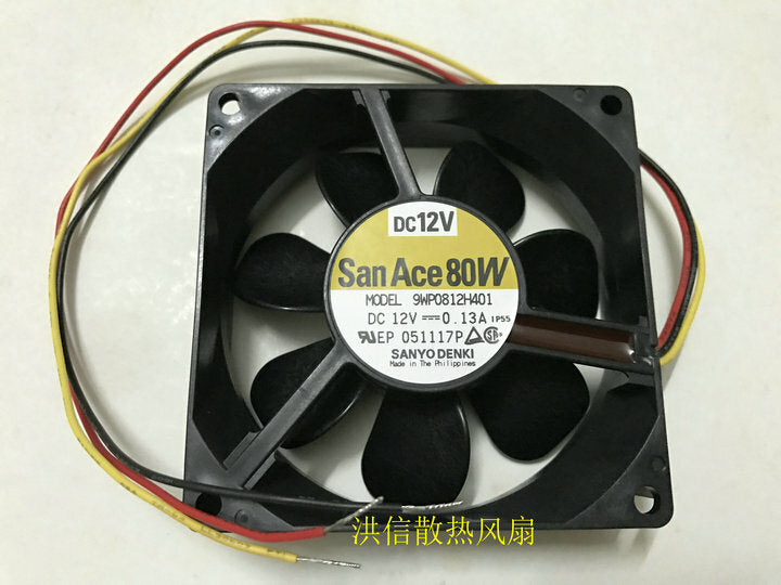 1pcs San Ace 80W 9WP0812H401 DC12V 0.13A 8CM waterproof cooling fan