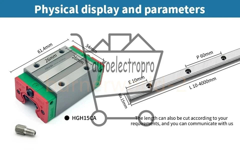 HIWIN Linear Guide Rail HGR15 HGH15CA HGW15CC Linear Block Slider CNC Router