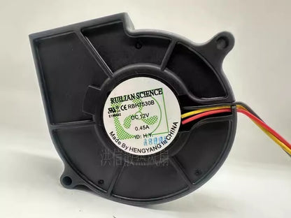 XINRUILIAN RBH7530B DC12V 0.45A 7530 3-Wire Blower Turbo Fan