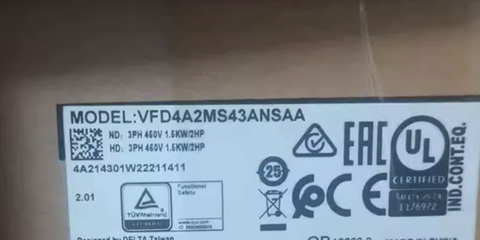 new  DELTA VFD4A2MS43ANSAA INVERTER VFD4A2MS43ANSAA