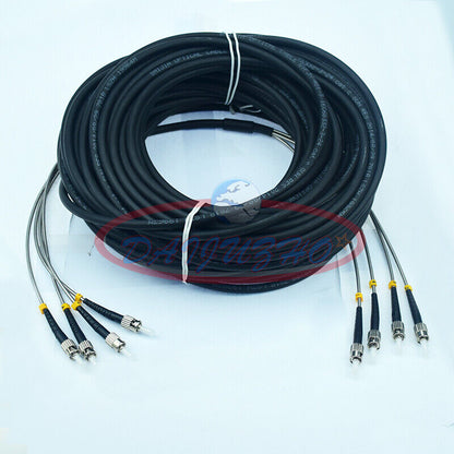 Used 50M Field Outdoor Fiber Patch Cord ST-ST 4 Strand 9/125 Single Mode - KOEED