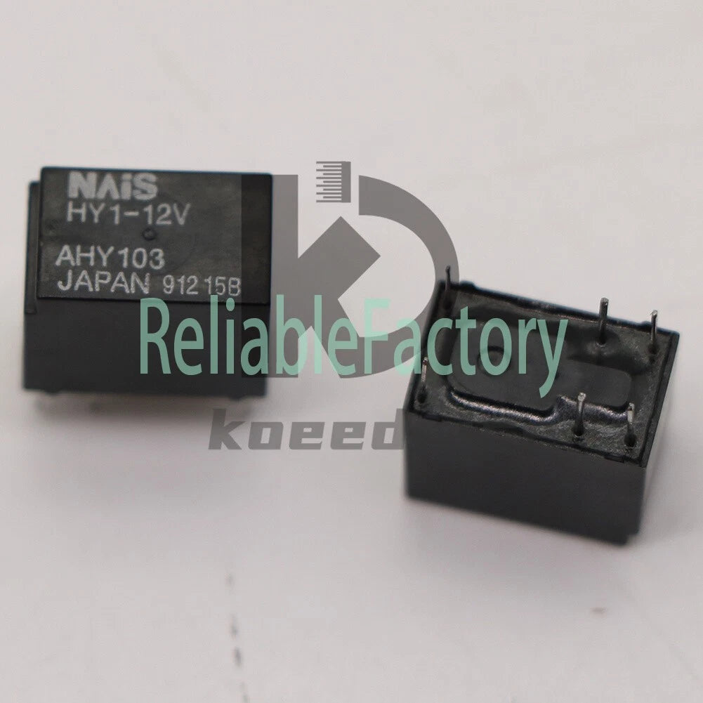 5Pcs HY1-12V AHY103 12VDC Power Relay 6 Pins