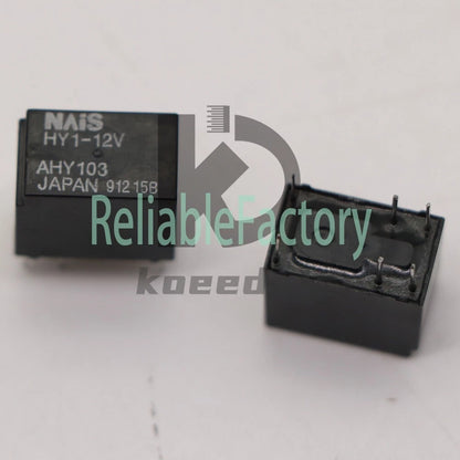 5Pcs HY1-12V AHY103 12VDC Power Relay 6 Pins