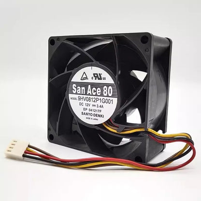 Sanyo 9HV0812P1G001 DC12V 3.4A 8038 8CM 4-Pin Cooling Fan