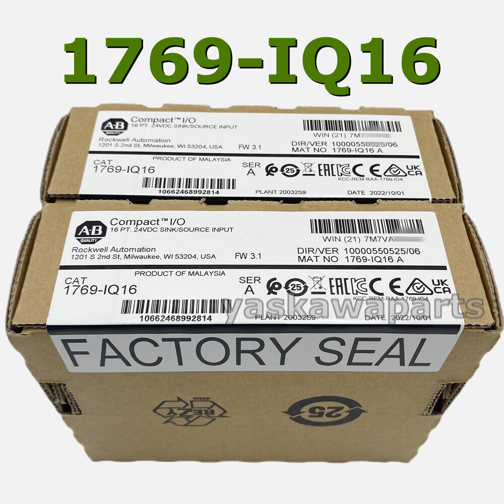 AB 1769-IQ16 CompactLogix 16 Pt 24VDC INPUT Module - New Factory Sealed - COMPACTLOGIX