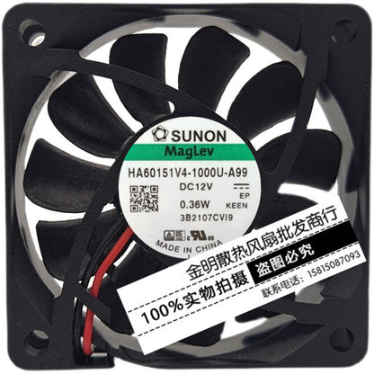 SUNON 6015 6CM HA60151V4-1000U-A99 12V 0.36W silent cooling fan