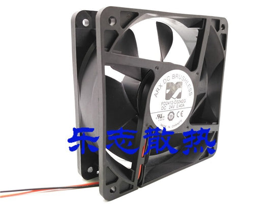 ARX DC BRUSHLESS FD2412-D3242G 12038 DC24V 0.40A 2-Wire Inverter Cooling Fan
