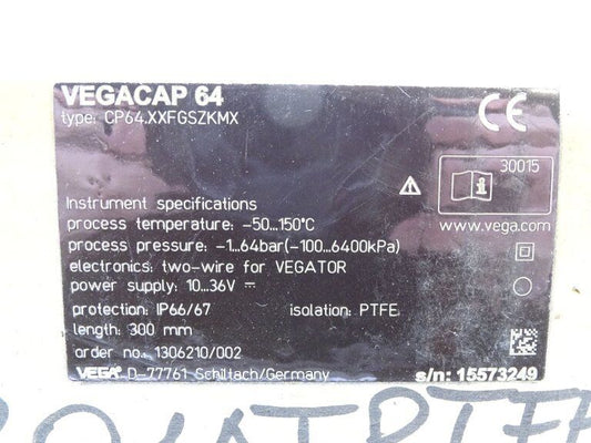 VEGA CP64.XXFGSZKMX LEVEL SWITCH VEGACAP 64 (100522 - NEW) - VEGA