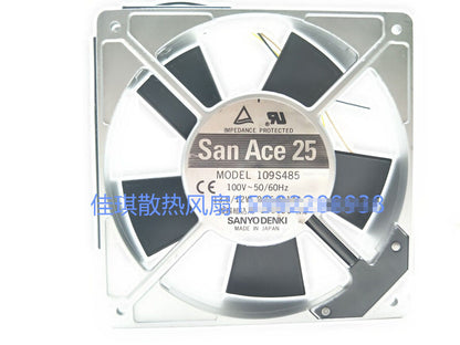 1pcs SANYO 109S485 100V 13.5 / 12W 0.16 / 0.14A 120 * 120 * 25MM fan