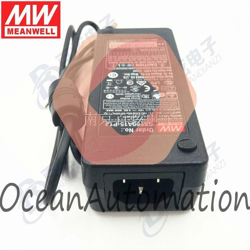 1 pcs MEAN WELL GST60A15-P1J 60W 15V 4A 3 plug power adapter
