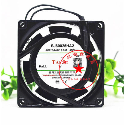 SANJUN SJ8025HA2 8025 AC220-240V 0.06A 8CM Ball Cooling Fan