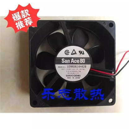 Sanyo 109R0824H428 8025 DC24V 0.07A 8CM 2-Wire Silent Cooling Fan