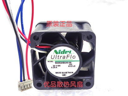 Nidec W40S24BUA5-08 J33 24VDC 0.25A 4CM 4-Pin Inverter Cooling Fan