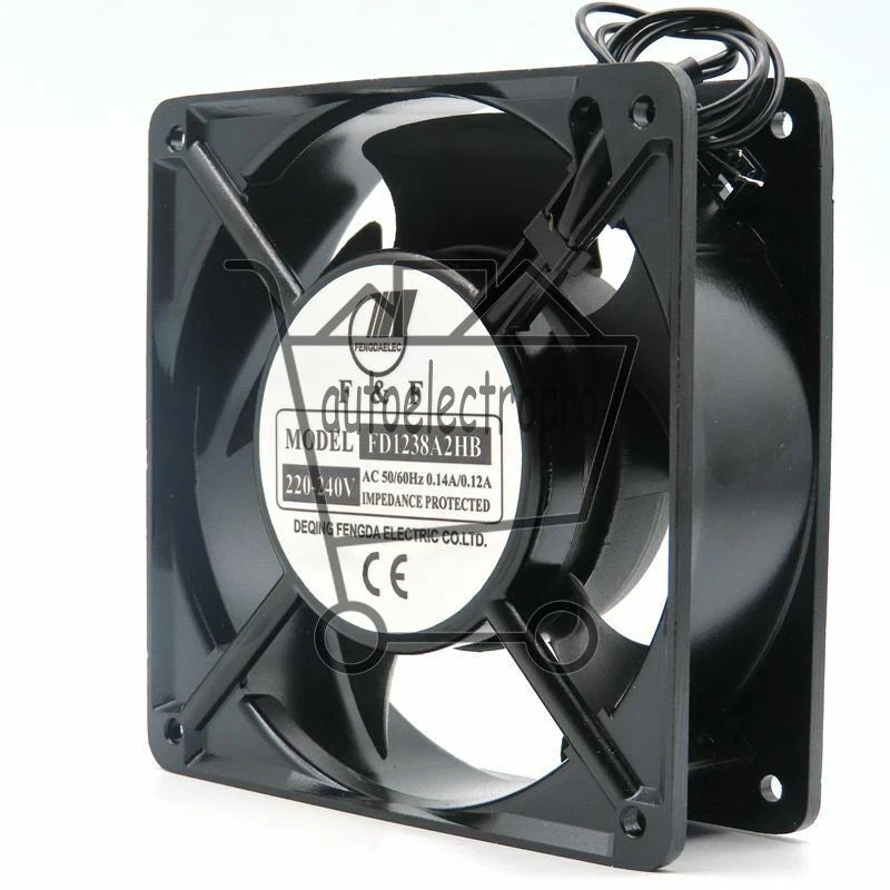 1 PCS Fan AC 220-240V 12CM 12038 0.14A 2 Wire Cooling fan FD1238A2HB