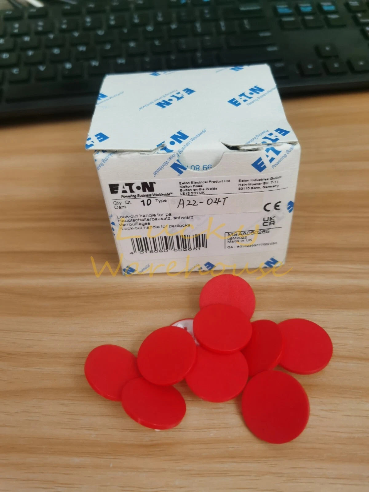 10PCS Eaton Moeller A22-04T A2204T Button Plates Red