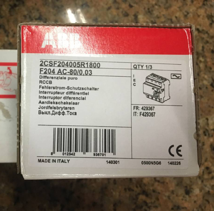 new 1 pcs ABB leakage protector F202 AC-80/0.03 2P 80A