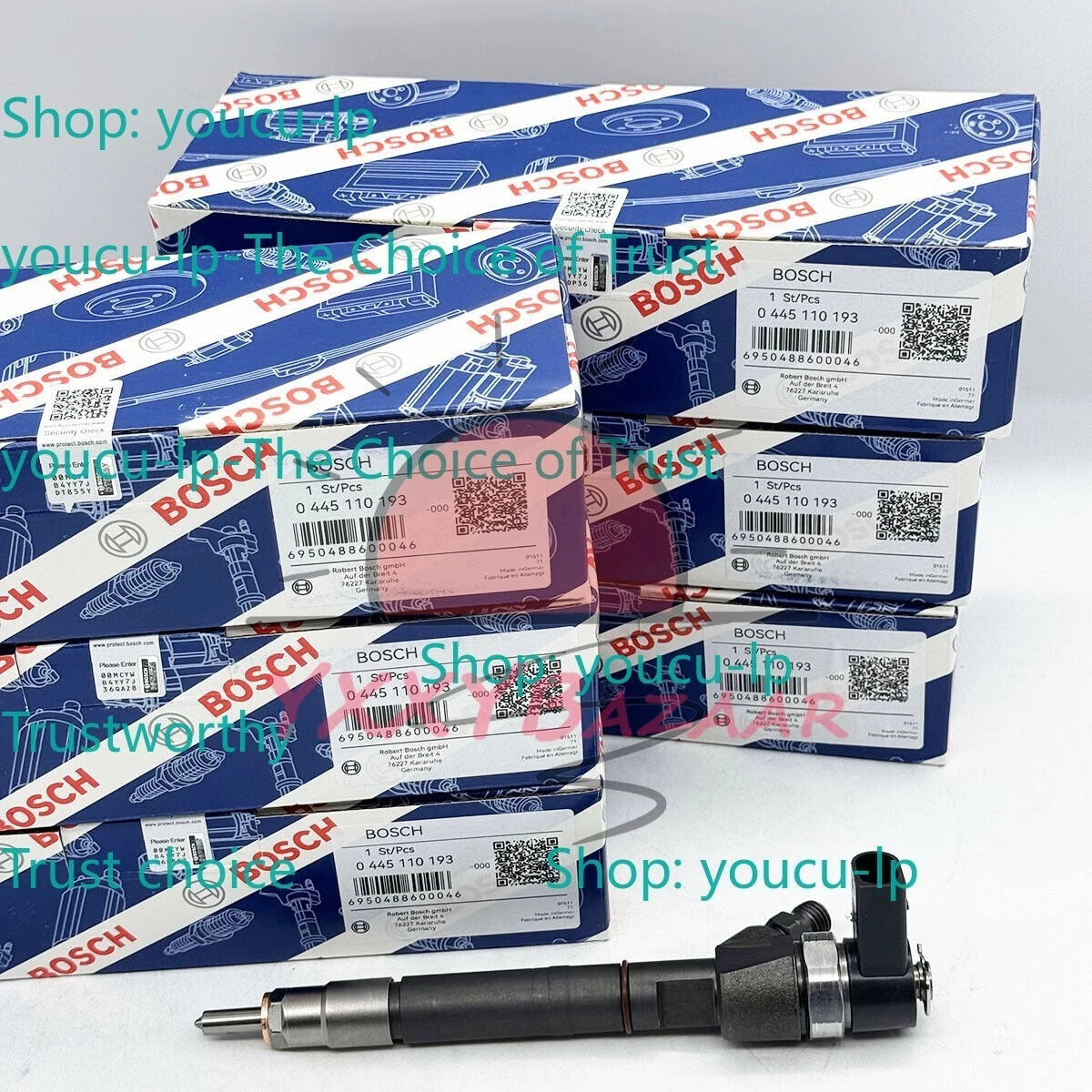 6X Diesel Fuel Injector 0445110193 for 2005 2006 Mercedes E320 3.2L OM648 BOSCH~