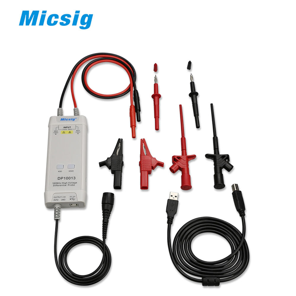 new Micsig Oscilloscope High Voltage Differential Probe Kit DP10013 1300V - MICSIG