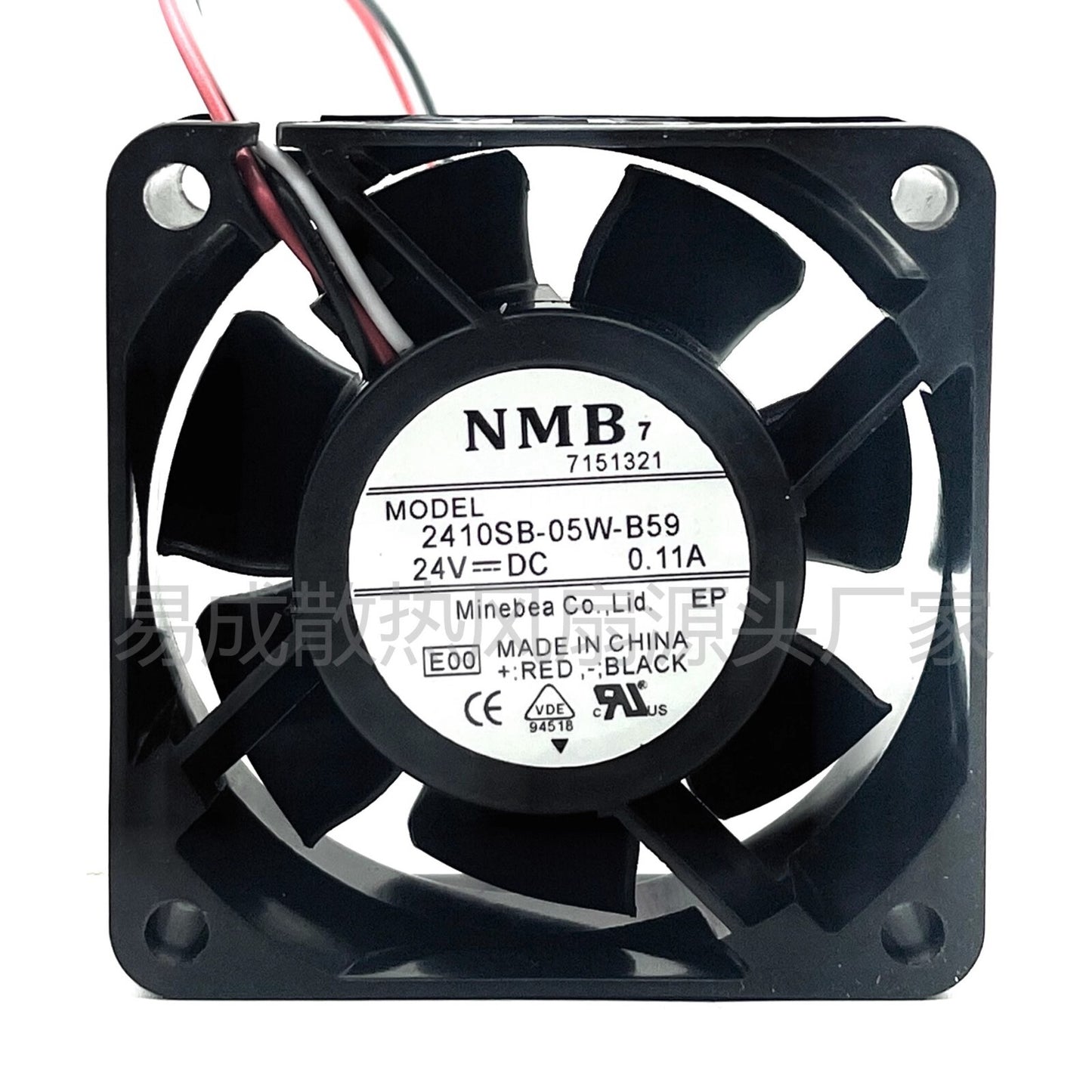 NMB 2410SB-05W-B59 24VDC 0.11A 6025 3-Wire Case Cooling Fan