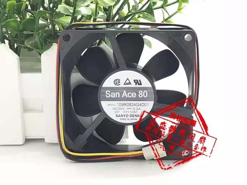 SANYO 109R0824G4D01 8025 DC24V 0.2A 8CM 3-Pin Inverter Cooling Fan