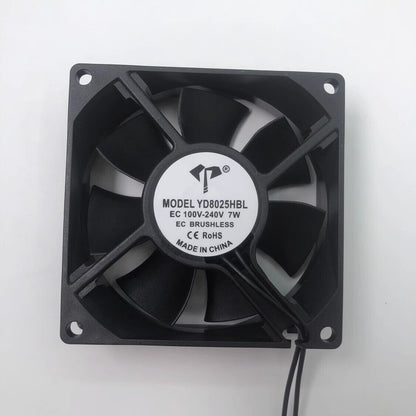 new 1PCS YD8025HBL EC 100V-240V 7W 2-Wire Dual Ball Cooling Fan - KOEED