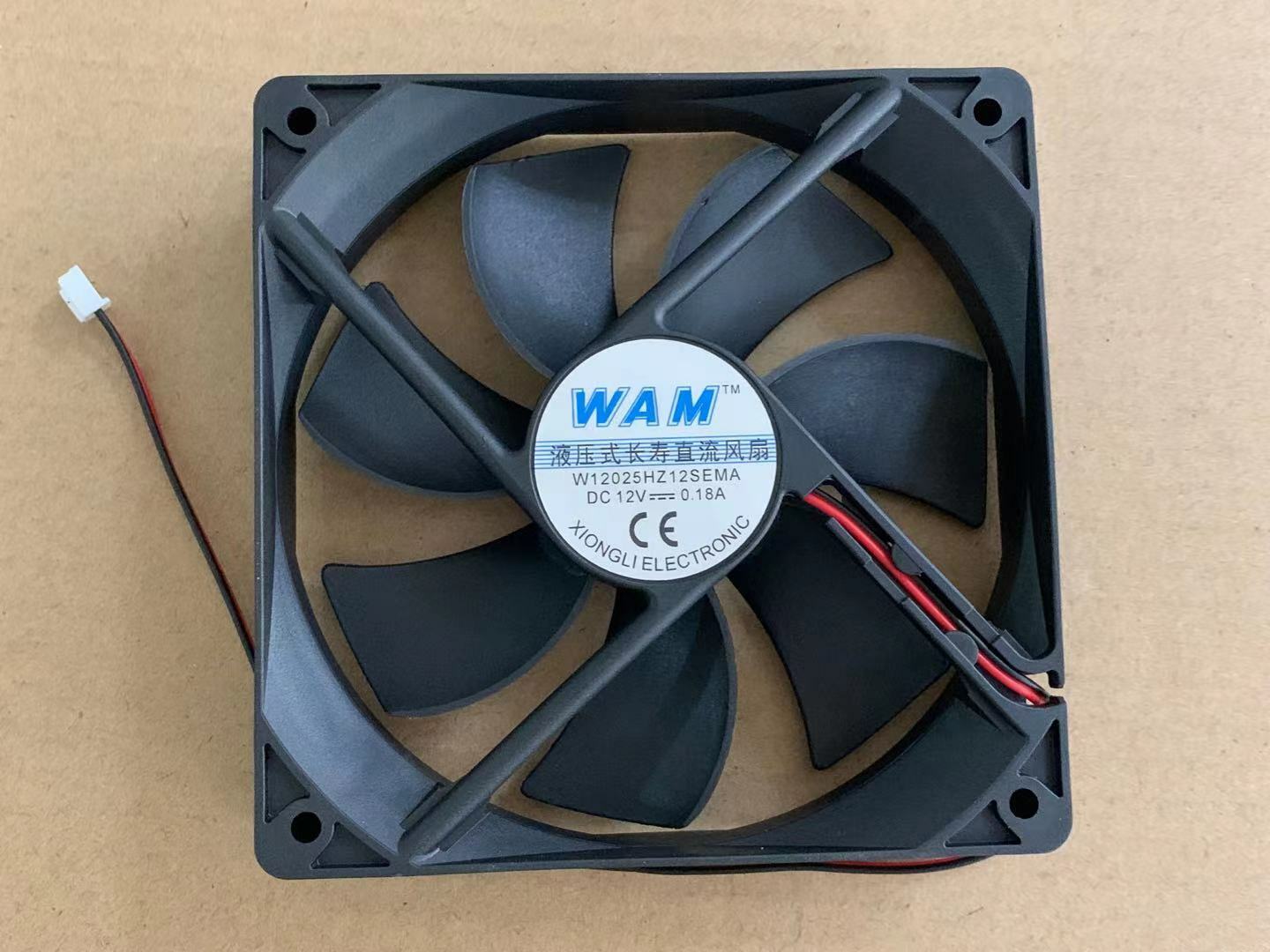 new 1pcs WAM W12025HZ12SEMA 12V 0.18A 12 cm 2-wire silent bearing cooling fan