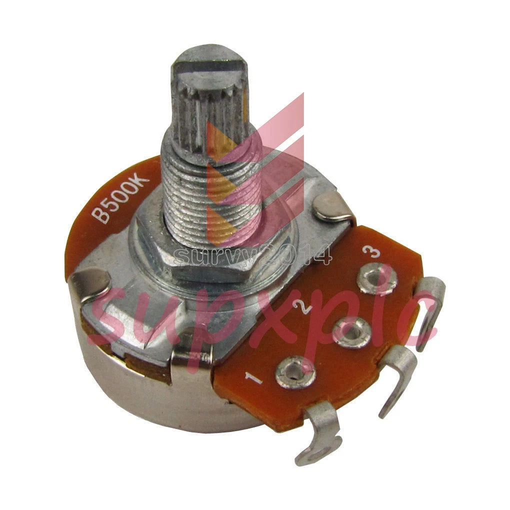 2PCS B500K Full Size Long Split Shaft Guitar Volume Pots 18mm Long Shaft