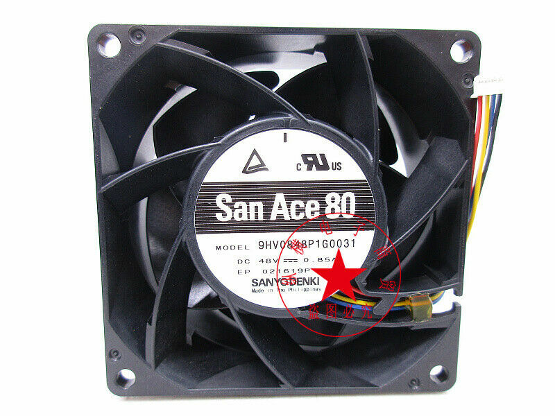 Sanyo 9HV0848P1G0031 8038 8cm 48V 0.85A 4-wire cooling fan
