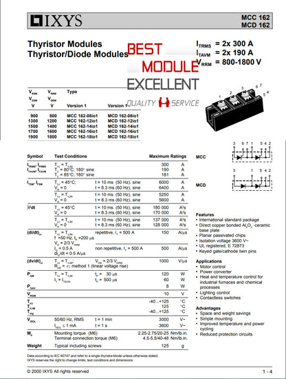1PCS IXYS MCC162-16I01 power supply module MCC162-16IO1 Quality Assurance