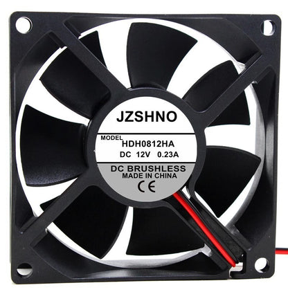 JZSHNO HDH0812HA DC12V 0.23A 8CM 80*80*25MM 2-wire Silent Cooling Fan
