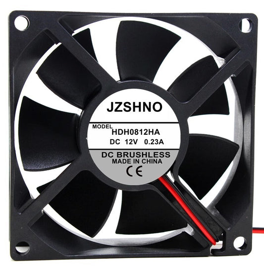 JZSHNO HDH0812HA DC12V 0.23A 8CM 80*80*25MM 2-wire Silent Cooling Fan