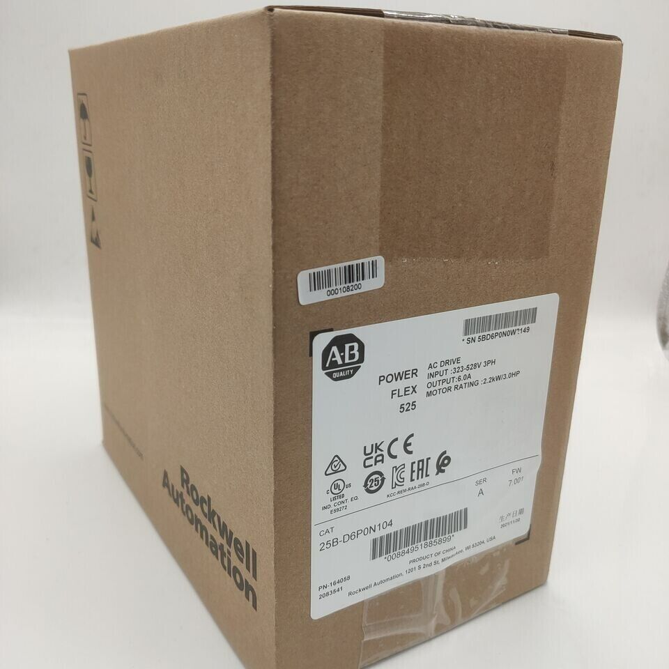 Allen-Bradley PowerFlex 525 2.2kW AC Drive Sealed Motor 25B-D6P0N104 - ALLEN-BRADLEY