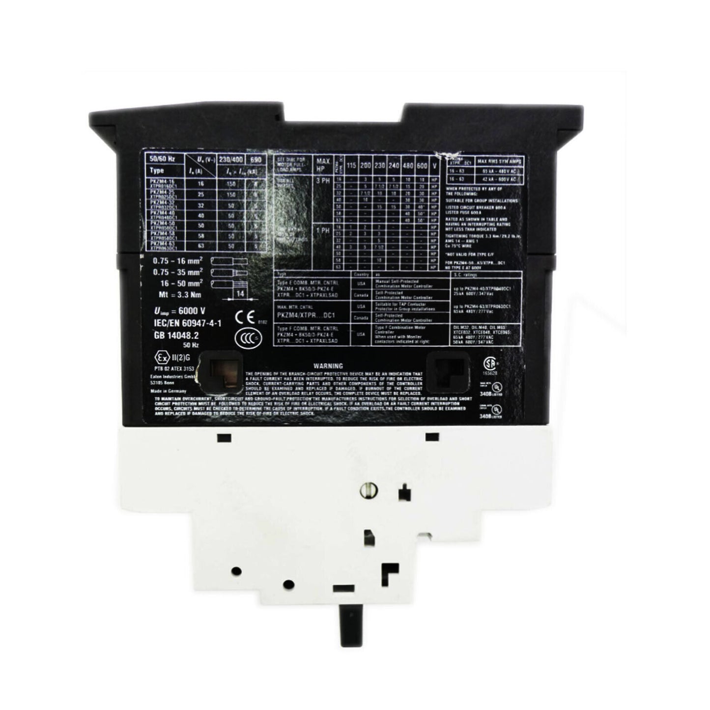 Eaton Moeller PKZM4-58 XTPR058DC1NL Circuit Breaker 50-58A - EATON MOELLER